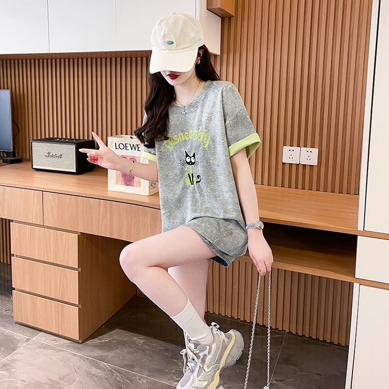 スウィート 早い者勝ち 絶対流行 カジュアル 2色選択 Tシャツ<S-11572>