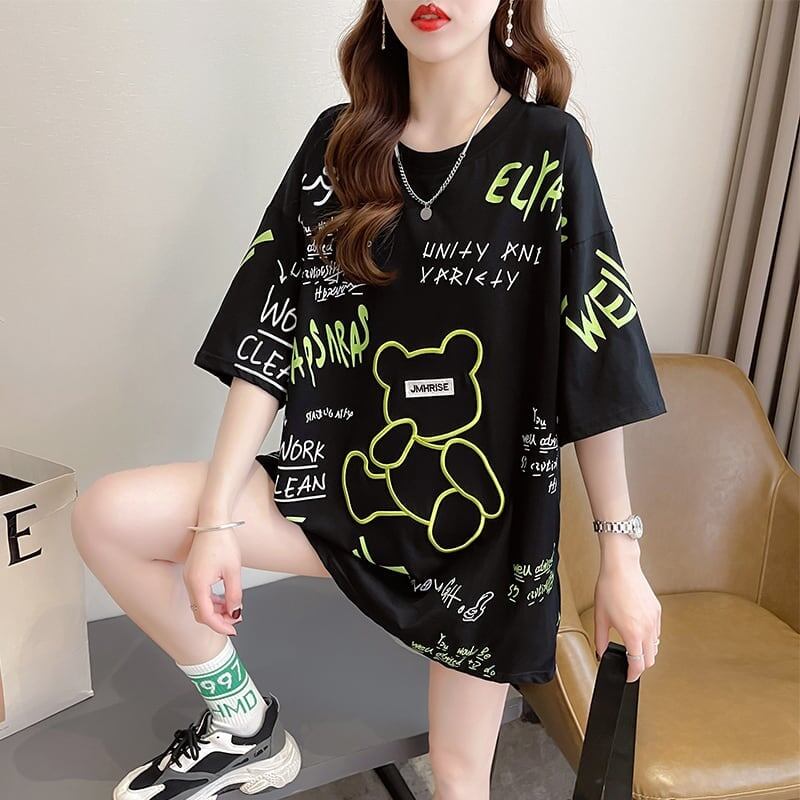 カジュアル 切り替え 好感度満載 プリント Tシャツ カットソー＜S-3543＞