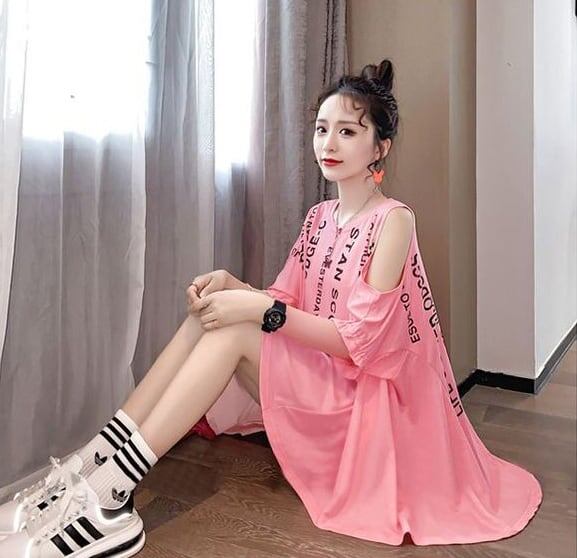 柔らかくて優しい印象 ファッション 美人度アップ プリント 全3色 半袖 Tシャツ <S-9088>