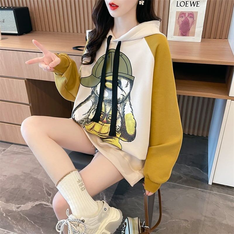韓国系グラフィックプリントパーカー二色あり＜S-4083＞