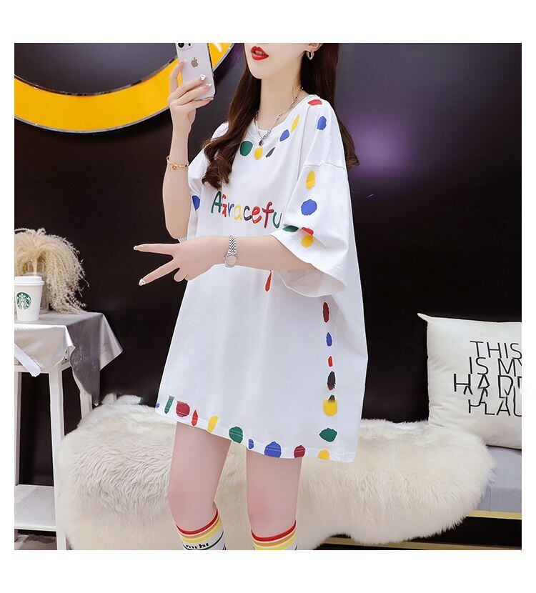 売り切れ必至 プリント ファッション 切り替え 全2色 半袖Tシャツ＜S-8623＞