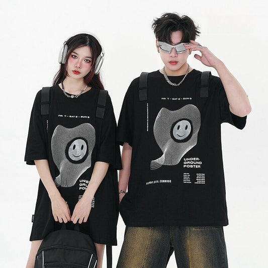 話題沸騰中 特別デザイン スタイルアップ効果抜群 ゆったり 男女兼用 半袖Tシャツ＜S-9060＞