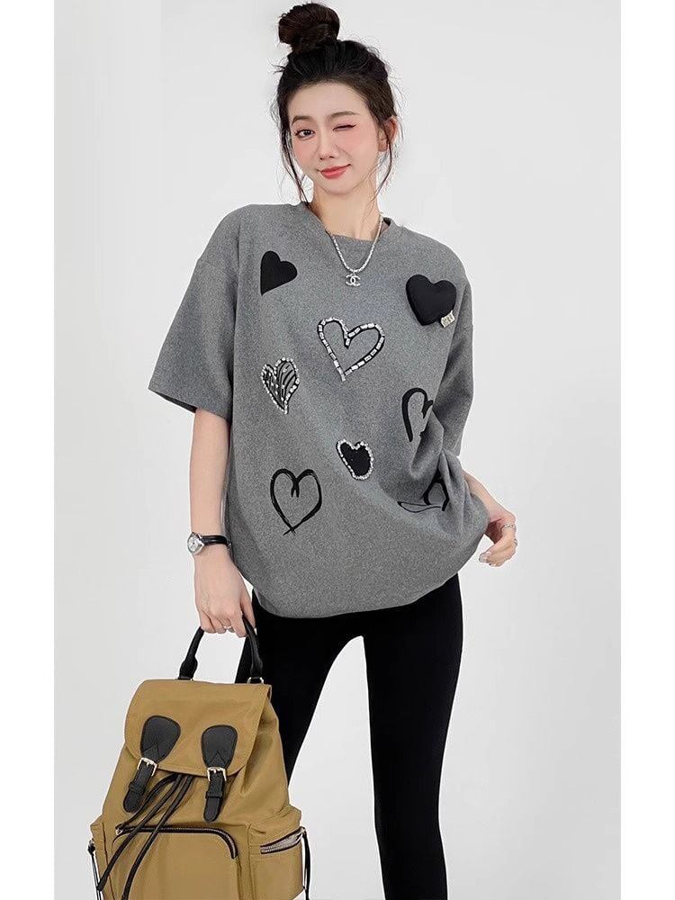 超人気 特別デザイン カジュアル ファッション プリント 全3色 半袖 Tシャツ <S-8918>