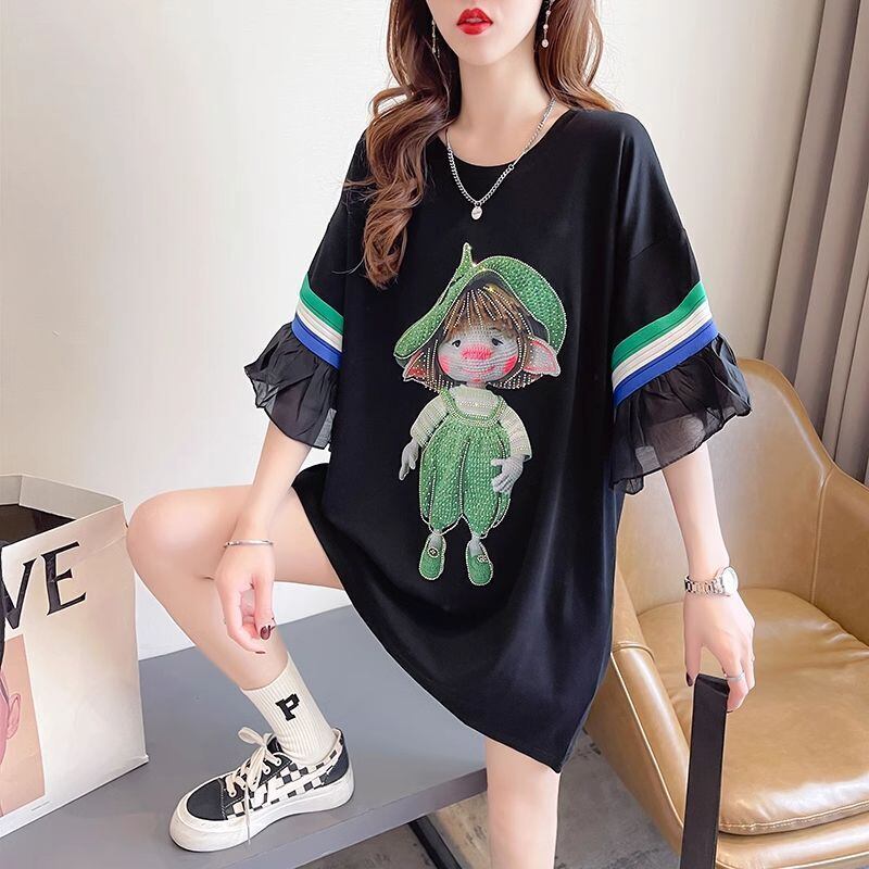 新商品 切り替え キュート ゆったり 全2色 半袖Tシャツ＜S-8349＞