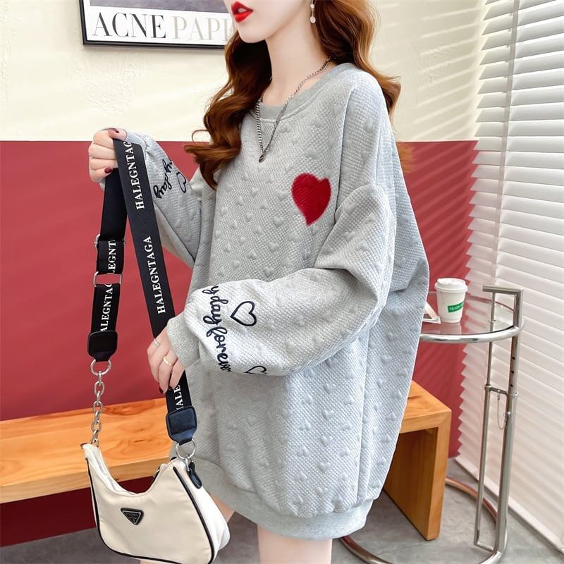 定番シンプル アルファベット刺? ハートマーク 三色 スウェット＜S-3996＞