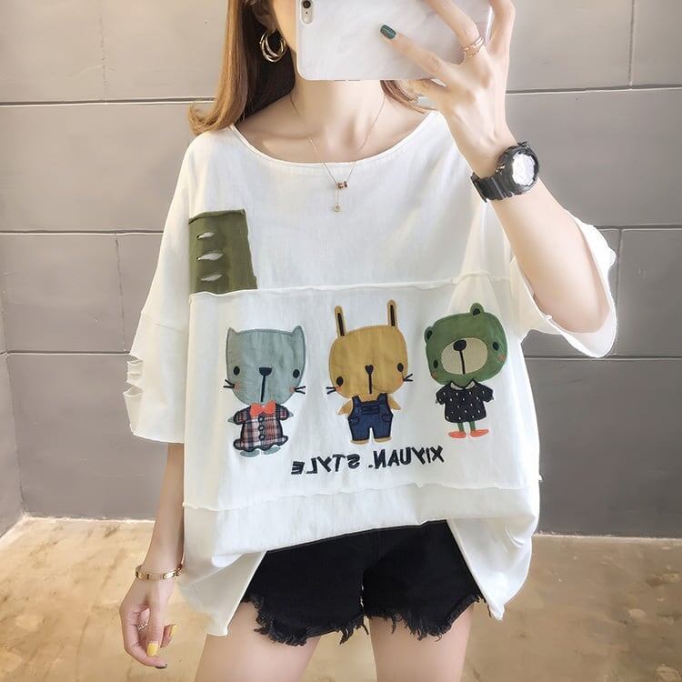 絶対欲しい ダメージ加工 個性派 ゆったり 半袖Tシャツ 全3色 ＜S-4949＞