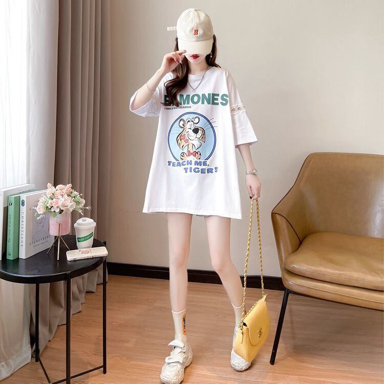 新商品 プリント ファッション ゆったり 全4色 半袖 Tシャツ＜S-11493＞