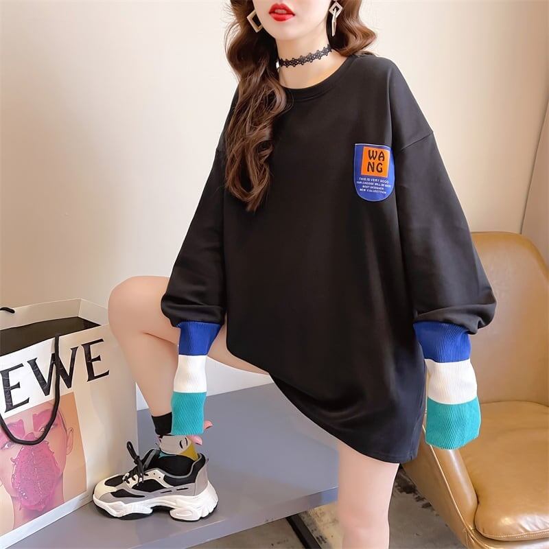 美人度アップ 切り替え ファッション プリント Tシャツ カットソー＜S-3668＞