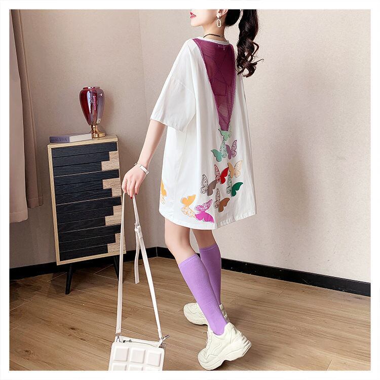 絶対欲しい レース おしゃれ度高め 透かし彫り プリント 3色選択 半袖 Tシャツ <S-9081>