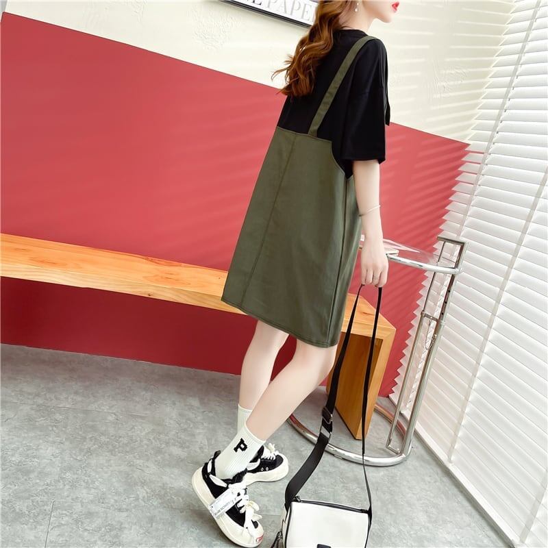 スタイリッシュ プリント 一目惚れ Tシャツ カットソー ワンピース＜S-3477＞