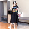 スタイリッシュ プリント 一目惚れ Tシャツ カットソー ワンピース＜S-3575＞