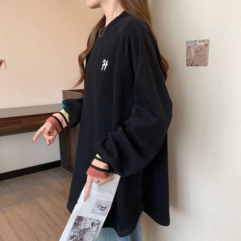 【半額！期間限定！！】定番シンプルロゴ厚手裏起毛トップス全2色＜S-4556＞