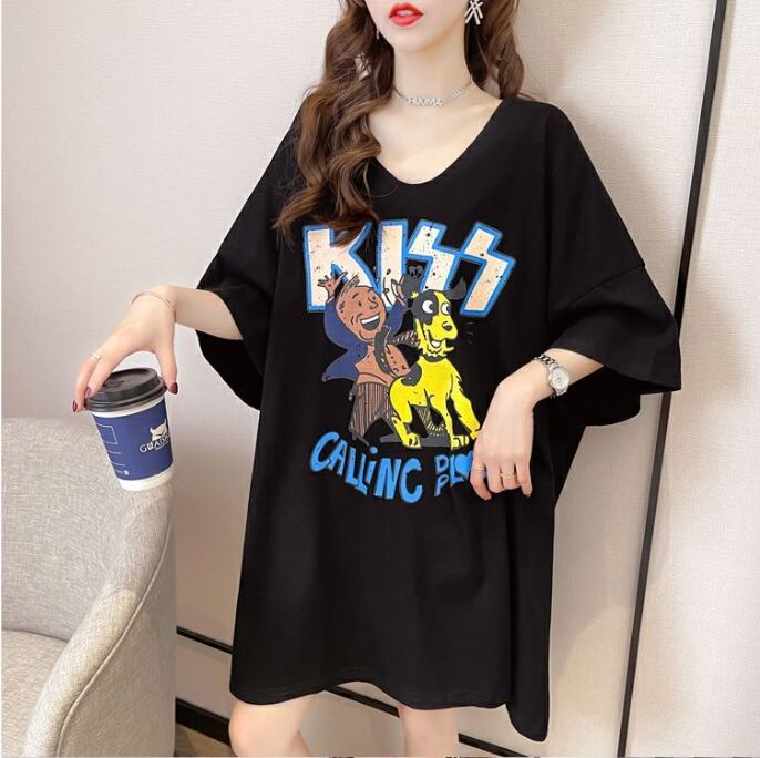 ファッション ゆったり プリント 全4色 半袖 Tシャツ＜S-11518＞