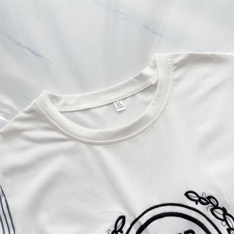 期間限定 ストライプ柄 新作 切り替え プリント 全3色 半袖Tシャツ カットソー ＜S-8685＞