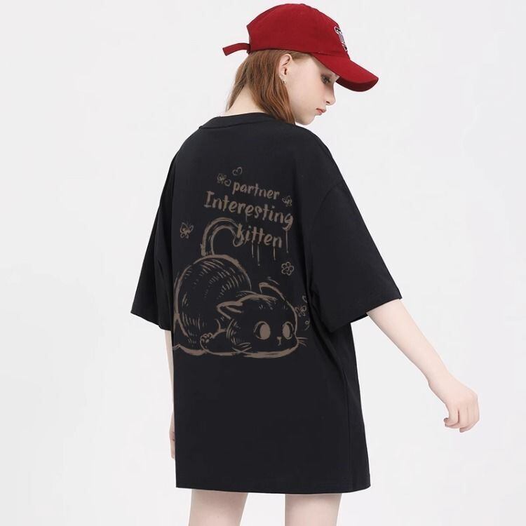 おすすめ 感満々 柔らかくて優しい印象 タイルアップ プリント 4色選択 半袖Tシャツ＜S-9317＞