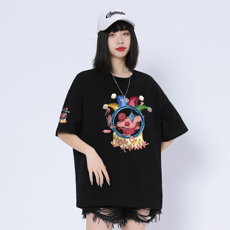 話題沸騰中 ゆったり カジュアル プリント 6色 半袖Tシャツ＜S-8164＞