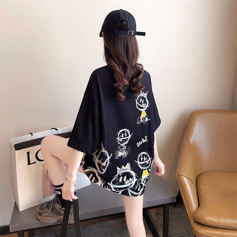 新商品 大人可愛い 大活躍 カジュアル キュートプリント 全2色 半袖Tシャツ＜S-8595＞