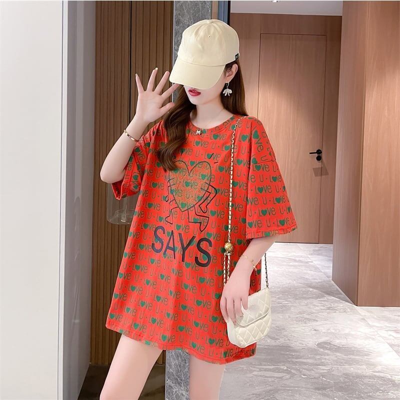 カジュアル 切り替え オシャレ度満点 プリント Tシャツ カットソー＜S-3411＞