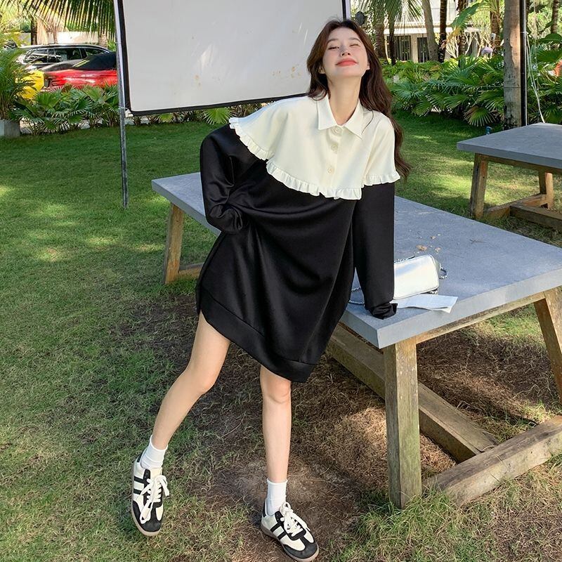 美人度アップ カジュアル おしゃれ度高め スウィート 切り替え ワンピース<S-9313>