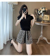 好感度UP ラウンドネック 上質 半袖Ｔシャツ ショートパンツ セットアップ <S-8709>