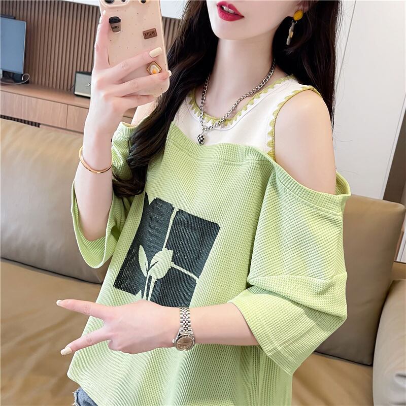 好感度100％ ラウンドネック キュート 半袖 Tシャツ ＜S-8628＞