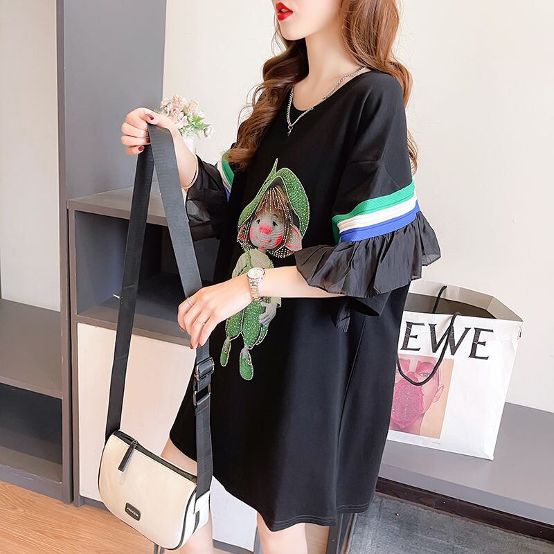 新商品 切り替え キュート ゆったり 全2色 半袖Tシャツ＜S-8349＞