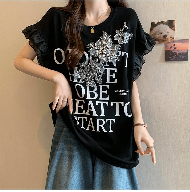 大好評 特別デザイン 着回し力抜群 ゆったり 全2色 半袖Tシャツ＜S-8826＞
