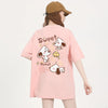 男女兼用 イラストプリント 半袖 Tシャツ <S-13139>