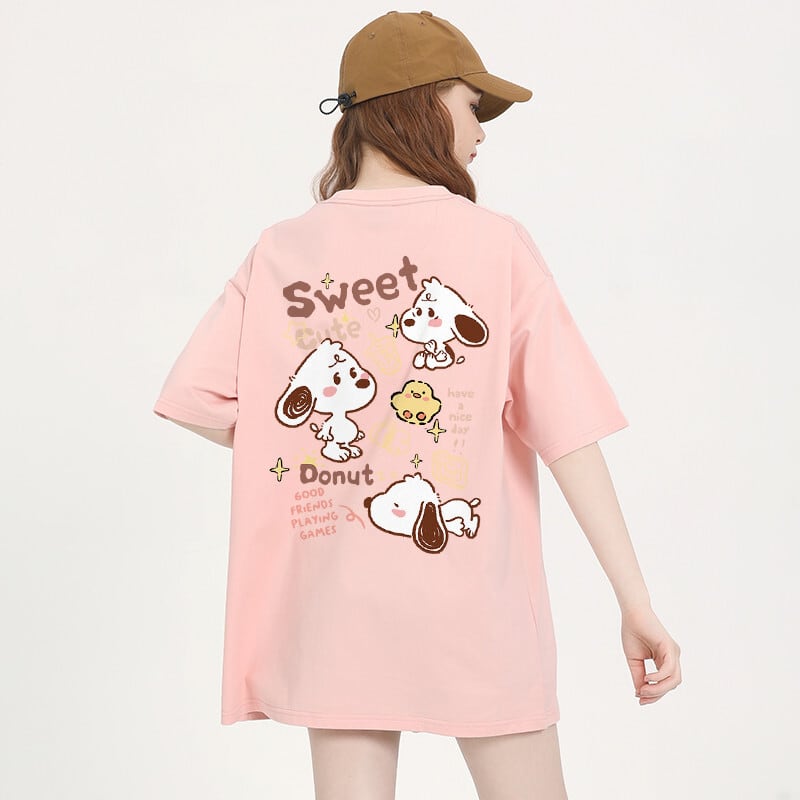 男女兼用 イラストプリント 半袖 Tシャツ <S-13139>