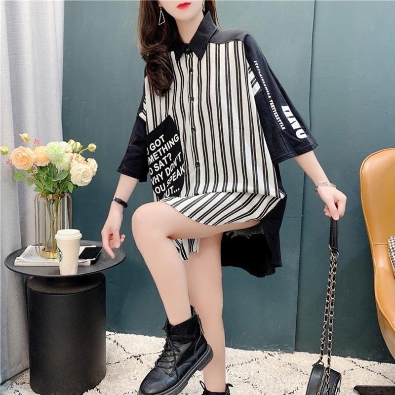 個性的なデザイン 切り替え 着心地抜群 プリント Tシャツ カットソー＜S-3629＞