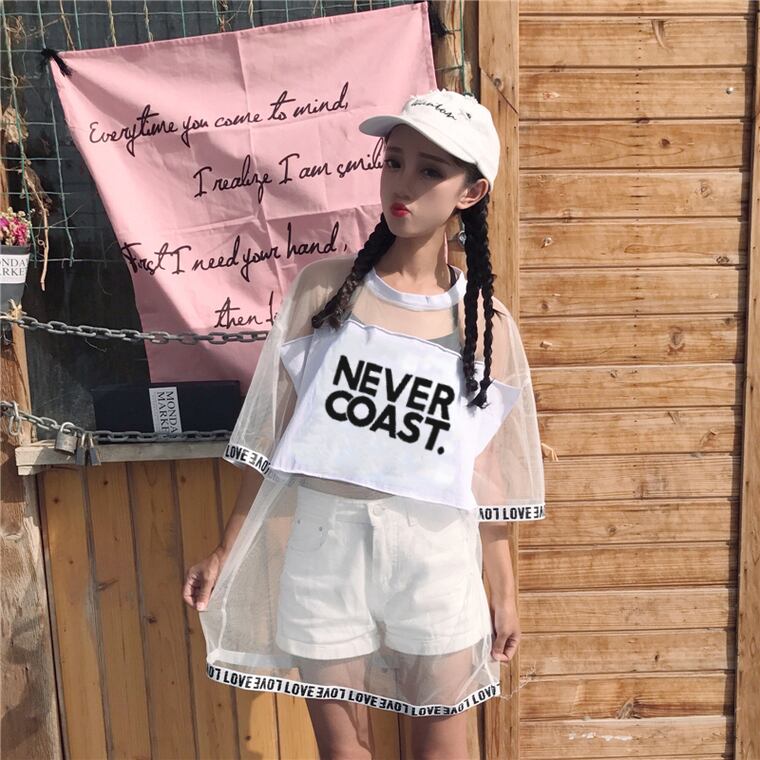 好感度UP レイヤード風 アバンギャルド プリントTシャツ ゆったり半袖＜S-8156＞