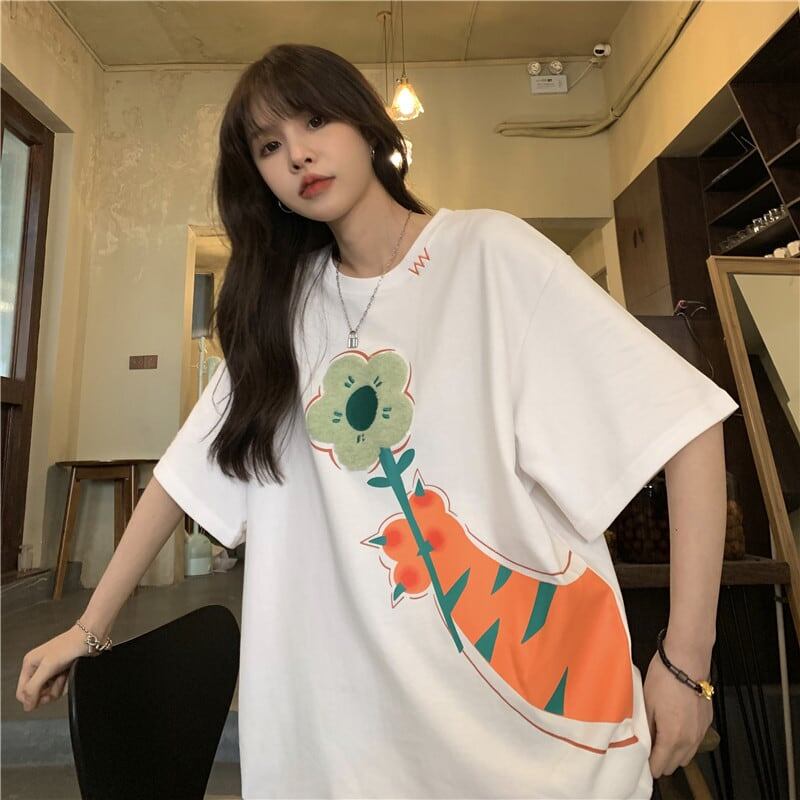 好感度満載 プリント 美感いっぱい Tシャツ カットソー＜S-3313＞