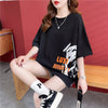 スタイリッシュ 切り替え 一目惚れ プリント Tシャツ カットソー＜S-3584＞