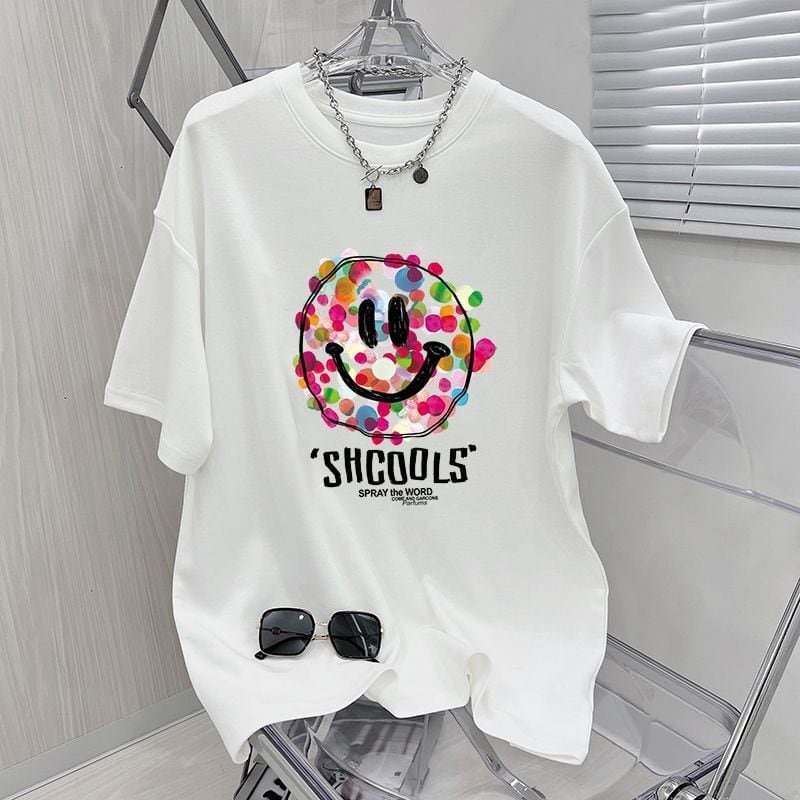 話題沸騰中 スマイリー カジュアル 半袖 Tシャツ <S-8651>
