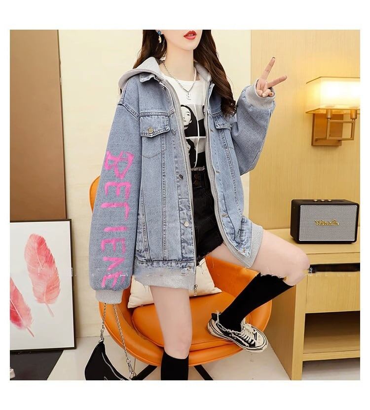 絶対流行 ラムスキン ファッション デニムジャケット<S-5691>