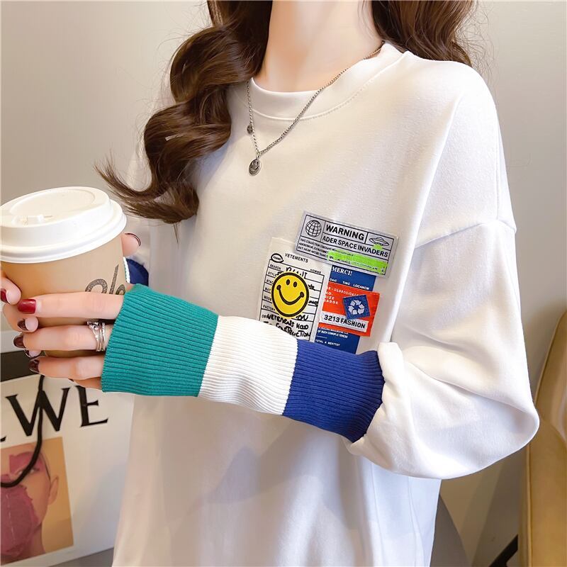 個性的なデザイン 切り替え 好感度満載 プリント Tシャツ カットソー＜S-3665＞