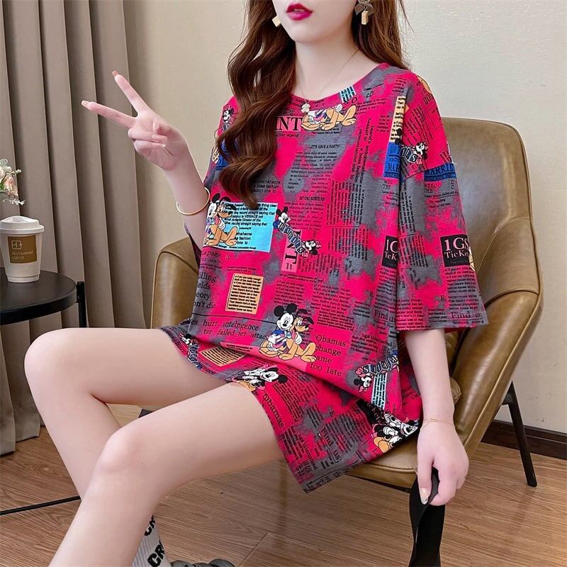 タイドクールデザインセンス半袖フルプリントTシャツ<S-2907>