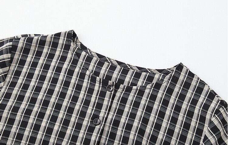 定番シンプル エレガント ゆったり感アップ チェック柄 Tシャツ カットソー＜S-8368＞