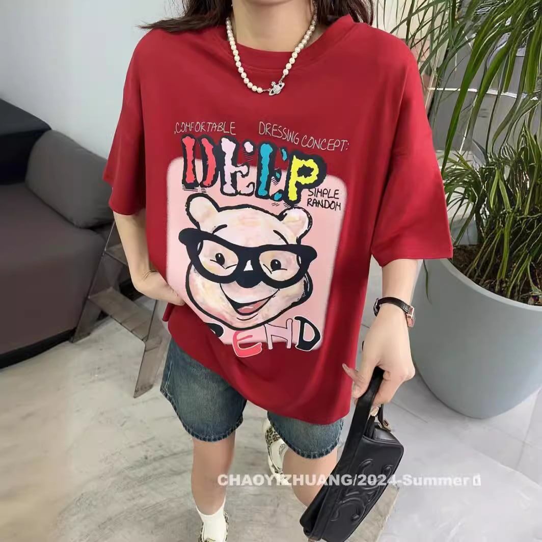 豊富な品揃え カジュアル ファッション プリント 半袖Tシャツ<S-4915>