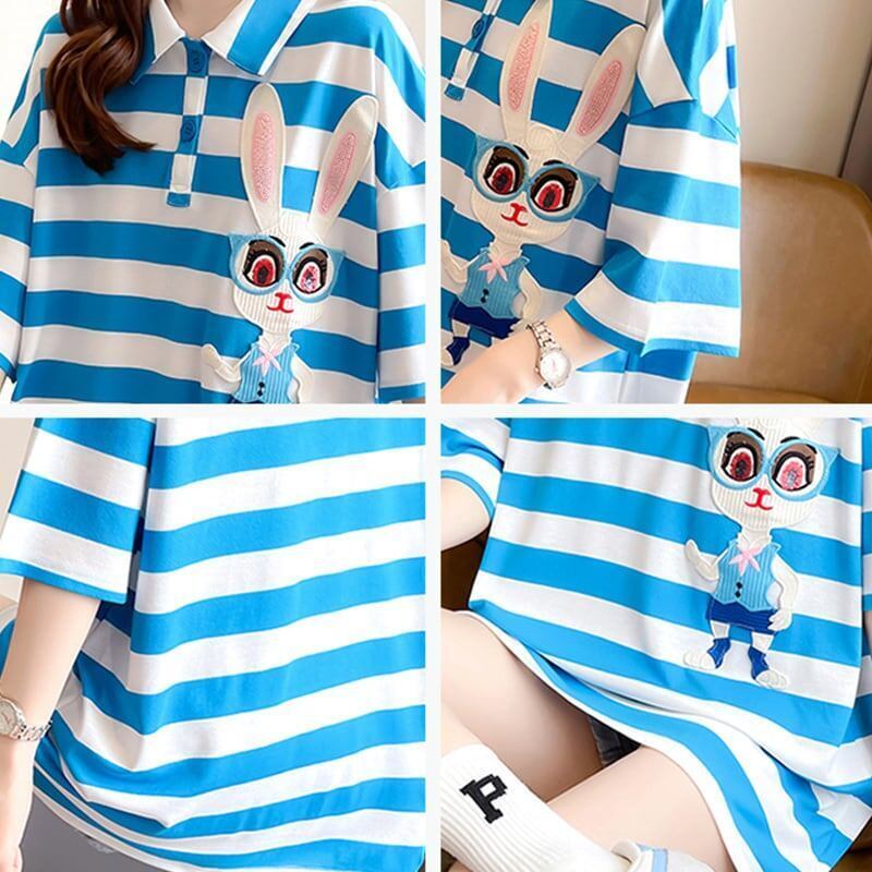 デザイン感 プリント チャーミング Tシャツ カットソー＜S-3356＞