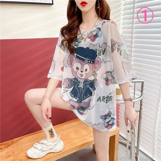 女子マスト 半袖 ラウンドネック ワンピース Tシャツ＜S-8635＞