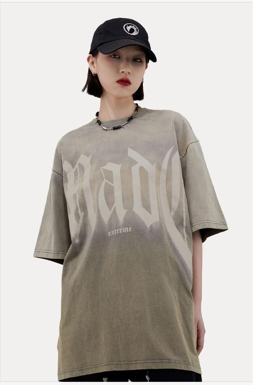 トレンドのアメリカンストリートビッグレタープリント半袖Tシャツ<S-2904>
