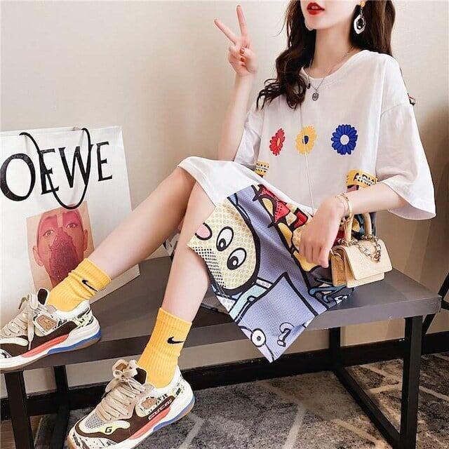 大人気ロング丈Tシャツワンピース  2色 ＜S-1160＞