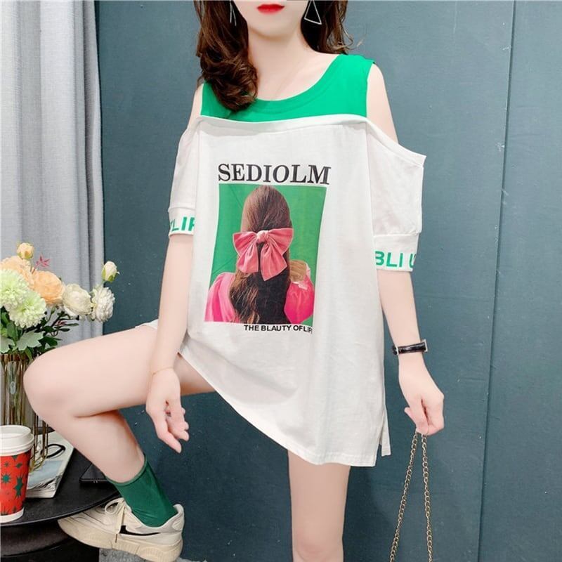 今季大好評 3色選択可 美感いっぱい ベアトップ Tシャツ カットソー＜S-3203＞
