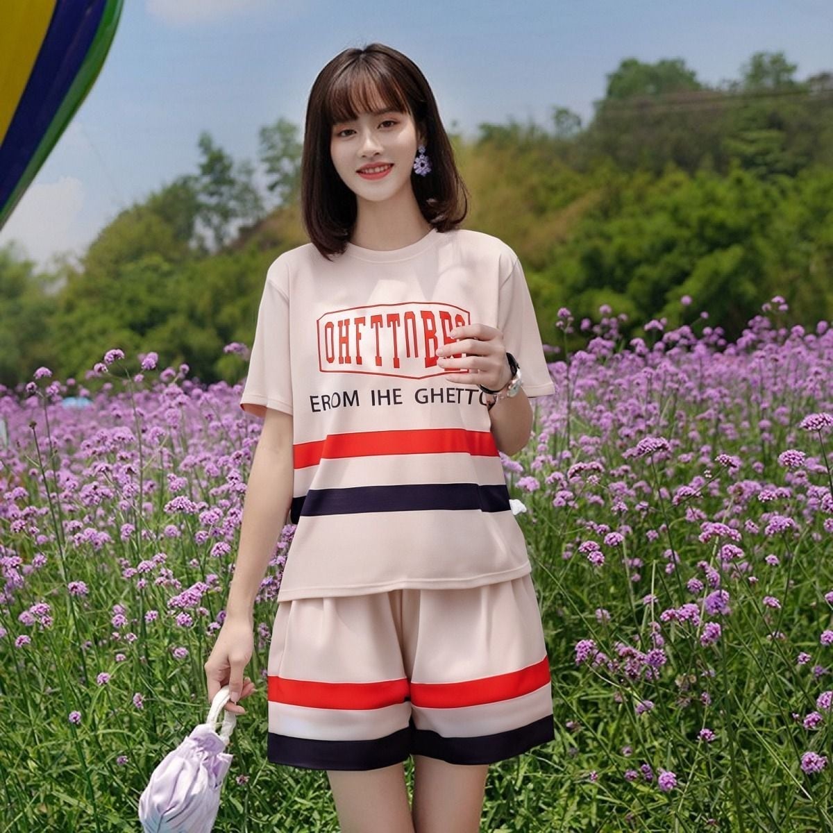 美人度アップ カジュアル 真夏も快適 半袖 Tシャツ ショートパンツ セットアップ ＜S-11190＞
