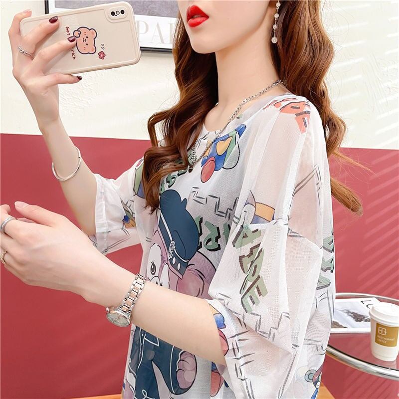 女子マスト 半袖 ラウンドネック ワンピース Tシャツ＜S-8635＞