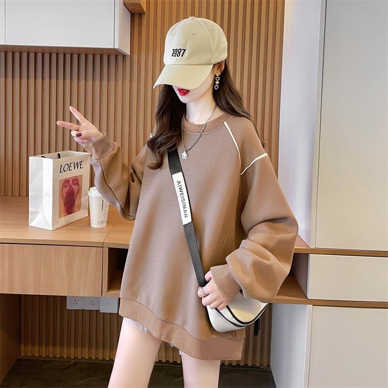 定番シンプル  ワッフル スウェット三色ありトップス＜S-4152＞