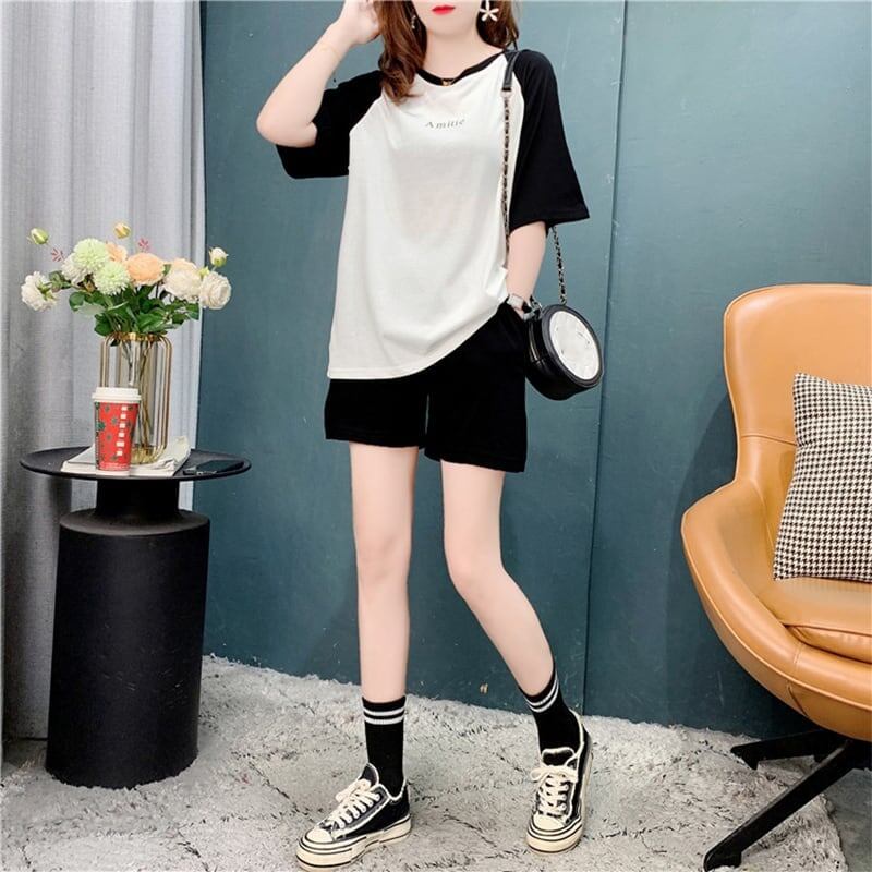 好感度満載 Tシャツ＋ショートパンツ 美感いっぱい セットアップ＜S-3537＞