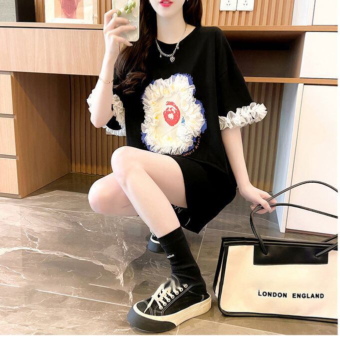 新作 好感度満載 個性的なデザイン ラウンドネック Tシャツ カットソー＜S-8405＞
