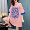 個性的なデザイン 切り替え 一目惚れ プリント Tシャツ カットソー＜S-3635＞